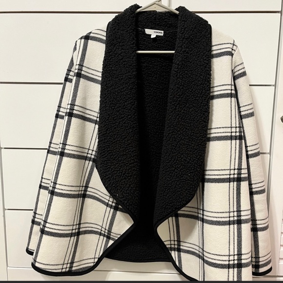 Sonoma Buffalo Plaid Sherpa Open Jacket XL - Picture 3 of 5